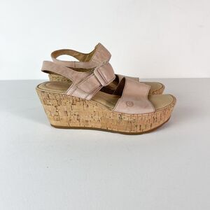 Born NWOT Women's Tan Cork Wedge Sandal Size 9